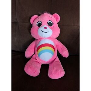 Care Bears Cheer Bear Plush Pink Rainbow Stuffed Animal Toy